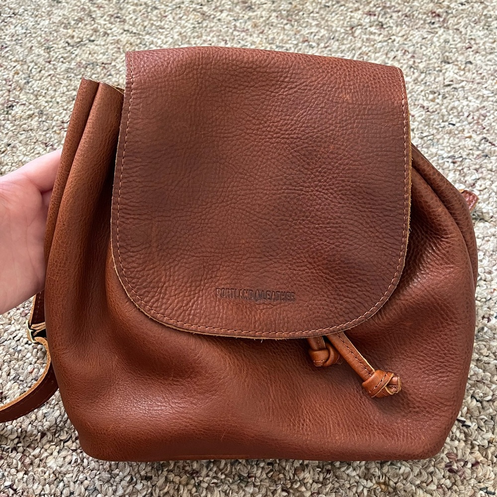 Portland Leather Brown Backpack - Picture 2 of 4